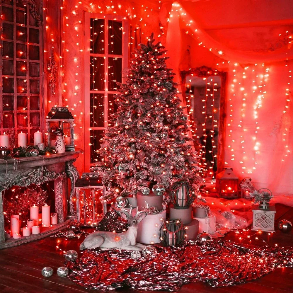 Wastroyal 70ft Red‎ LED String Lights 210LED 8 Modes Outdoor Indoor Halloween
